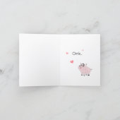 Roze biggetjes paar kaart (Binnen)