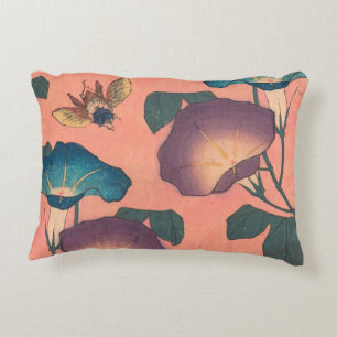 Roze Bij Bloem Klassieke Hokusai Kunst Accent Kussen