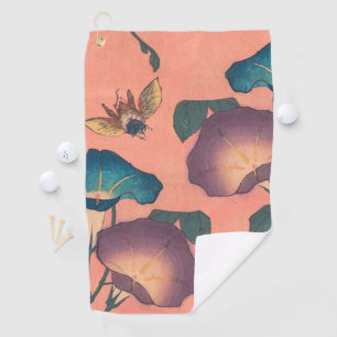 Roze Bij Bloem Klassieke Hokusai Kunst Golfhanddoek
