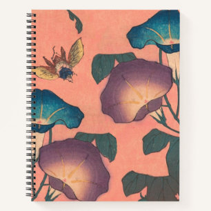 Roze Bij Bloem Klassieke Hokusai Kunst Notitieboek