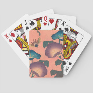 Roze Bij Bloem Klassieke Hokusai Kunst Pokerkaarten