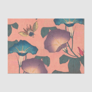 Roze Bij Bloem Klassieke Hokusai Kunst Tissuepapier