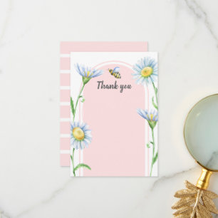 Roze Bij Met Madeliefjes Bedankkaartjes Bedankkaart