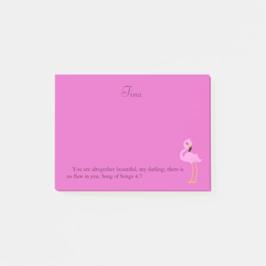  roze bijbelse flamingstok post-it® notes (Voorkant)