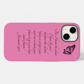 Roze Bijbelvers op maat met vlinder Case-Mate iPhone Case (Achterkant (horizontaal))