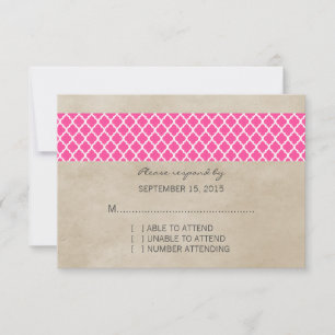 Roze bijtende Quatrefoil Response Kaart
