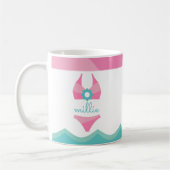 Roze bikini badpak gepersonaliseerde mok (Links)