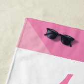 Roze bikini badpak gepersonaliseerde strandlaken (In situ)