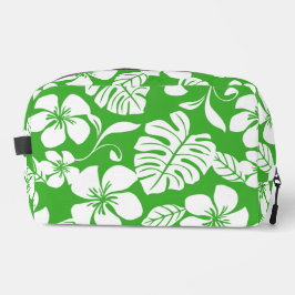 ROZE BIKINI PATROON IN GRAS GROEN TOILETTASJE