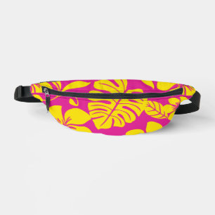 ROZE BIKINI PATROON IN HEET ROZE/GEEL HEUPTASJE