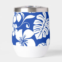 ROZE BIKINI PATROON IN KONINKLIJK BLAUW