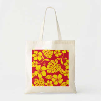 ROZE BIKINI PATROON IN ROOD/GOUD TOTE BAG