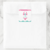 Roze Bikini Swimsuit gepersonaliseerde Sticker (Tas)