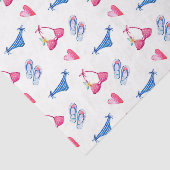 Roze Bikini & Teenslippers (ontwerp 72 roze reeks) Tissuepapier (Detail)