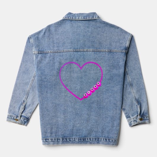 Roze BINGO Hart Denim Jacket (Achterkant)
