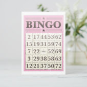 Roze Bingo Score Kaart (Staand voorkant)