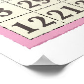 Roze Bingo Score Kaart Poster (Hoek)