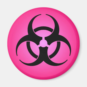 Roze biogevaarsymbool Magnet Magneet