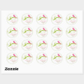 Roze Bird Ronde Sticker (Vel)