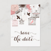 Roze Birdcages Floral sla de datum op