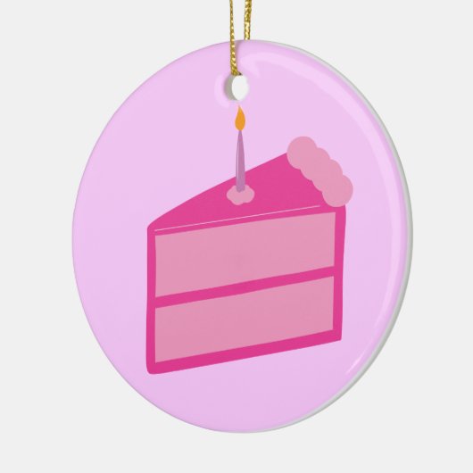 Roze Birthday Cake Keramisch Ornament (Links)