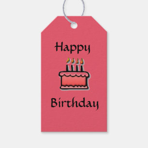 Roze Birthday Cake Theme Happy Birthday Gift Label Cadeaulabel