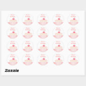 Roze Birthday Cupcake Ronde Sticker (Vel)