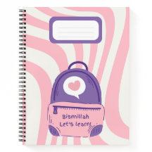 Roze "Bismillah, laten we leren!" Notitieboek