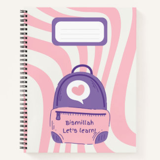 Roze "Bismillah, laten we leren!" Notitieboek