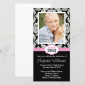 Roze Black Afstuderen Invitation Class of 2012 (Voorkant / Achterkant)