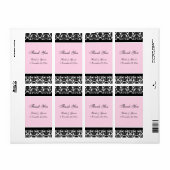 Roze Black Damask Wedding Labels (Full Sheet)