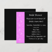 Roze Black Floral Bridal Weddenschap Shower Kaart (Voorkant / Achterkant)