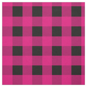 Roze Black Gingham Stof