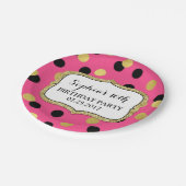 Roze Black Gold Confetti Birthday Party Bord (Gekanteld)