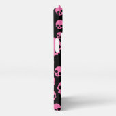 Roze Black Random Skulls Pattern iPhone Hoesje (Rechterkant)