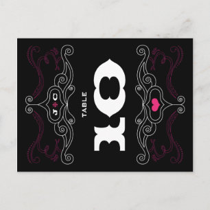 Roze & Black Rock 'n' Roll Music Thed Wedding Briefkaart