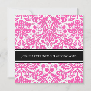 Roze Black Wedding Vow Renewal Uitnodiging