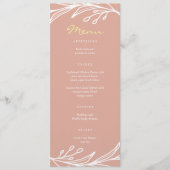 Roze blad met Chinese bruiloft dubbel geluk Menu (Voorkant)