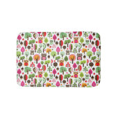roze bladboom retro uil patroon badmat (Voorkant)