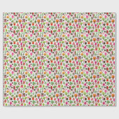 roze bladboom retro uil patroon cadeaupapier (Vlak)