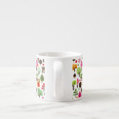 roze bladboom retro uil patroon espresso kop (Achterkant)