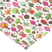 roze bladboom retro uil patroon korte tafelloper (Hoek)