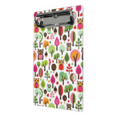 roze bladboom retro uil patroon mini klembord (Angled2)