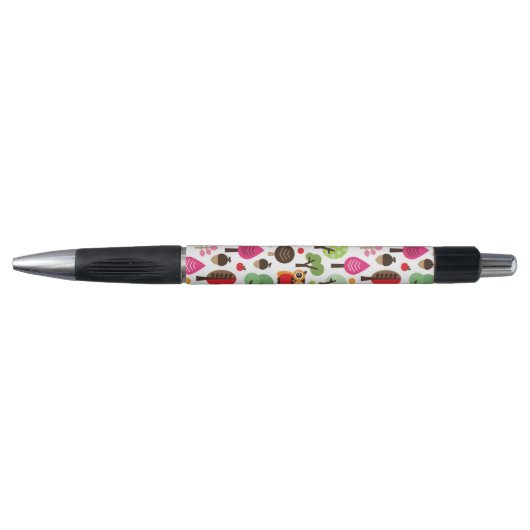roze bladboom retro uil patroon pen (Voorkant)