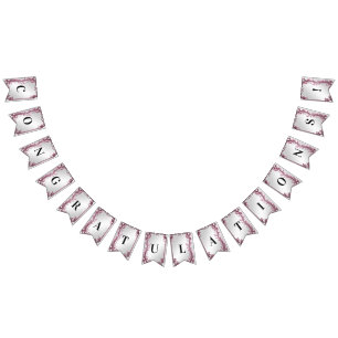 Roze bladeren bloeien bloemig Bunting vlag Vlaggetjes