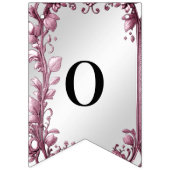 Roze bladeren bloeien bloemig Bunting vlag Vlaggetjes (Tweede vlag)