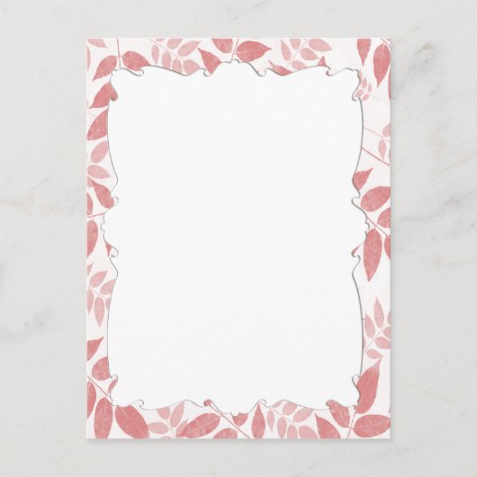 Roze bladeren Briefkaart (Voorkant)