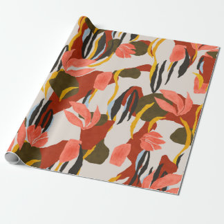 roze bladeren en een ontwerp van het effect van he cadeaupapier