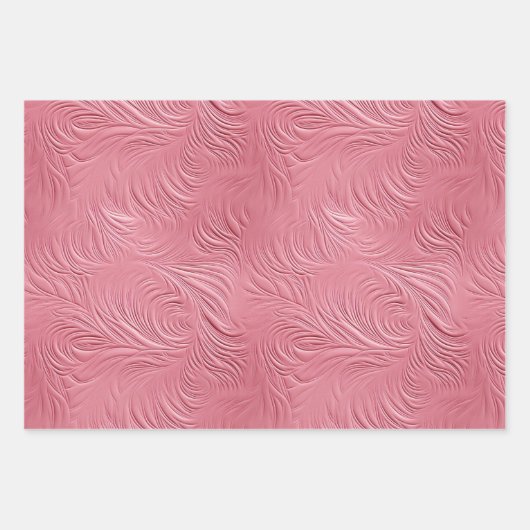 Roze bladeren inpakpapier vel (Voorkant 3)