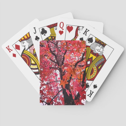 Roze bladeren pokerkaarten (Achterkant)